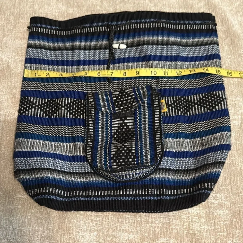 Pinzon Blue and Black Striped Backpack